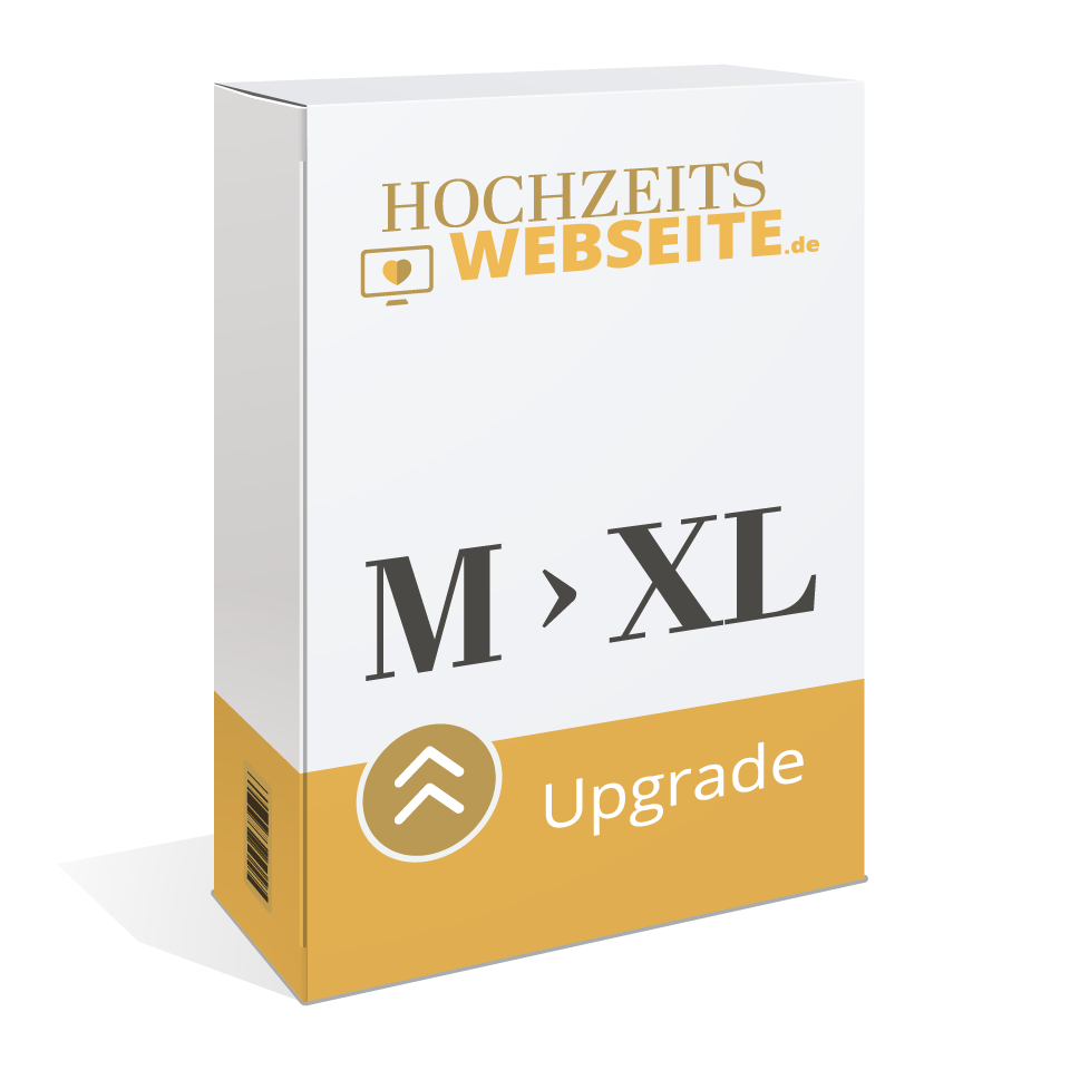 Upgrade Paket M zu Paket XL Hochzeitswebseite erstellen